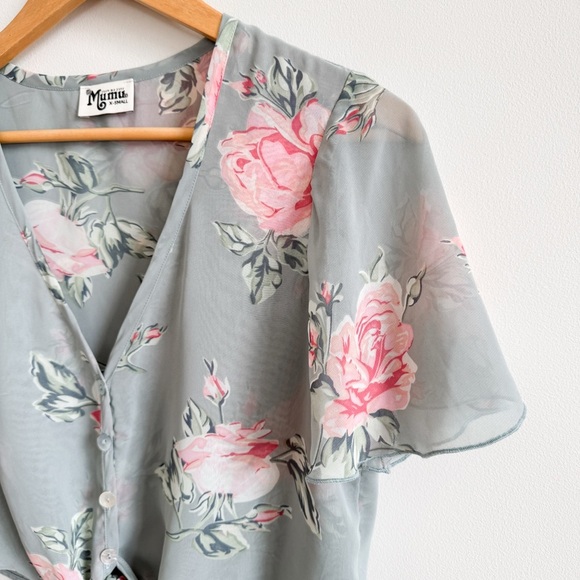 SHOW ME YOUR MUMU • The Tortuga Tie Top in Sweetheart Sage - Picture 4 of 11